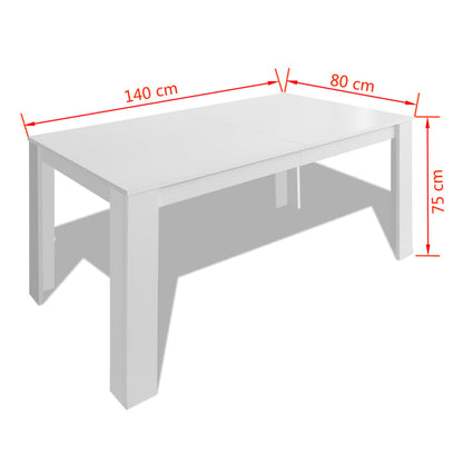 Tavolo da Pranzo 140x80x75 cm Bianco | homemem39