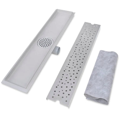 Canaletta di Drenaggio per Doccia a Bolle 630x140 mm in Acciaio - homemem39