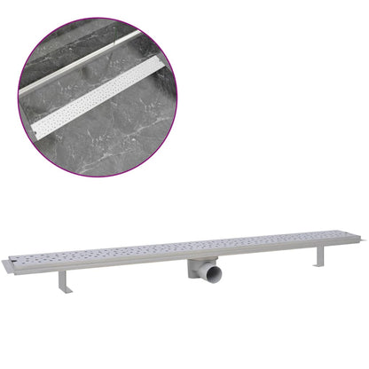 Canaletta di Drenaggio per Doccia a Bolle 1030x140mm in Acciaio - homemem39
