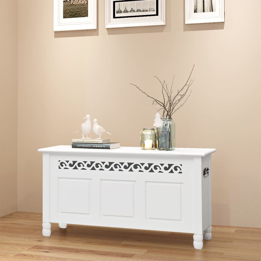 Cassapanca in Stile Barocco MDF Bianca | homemem39