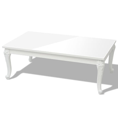 Tavolino da Salotto 115x65x42 cm Bianco Lucido