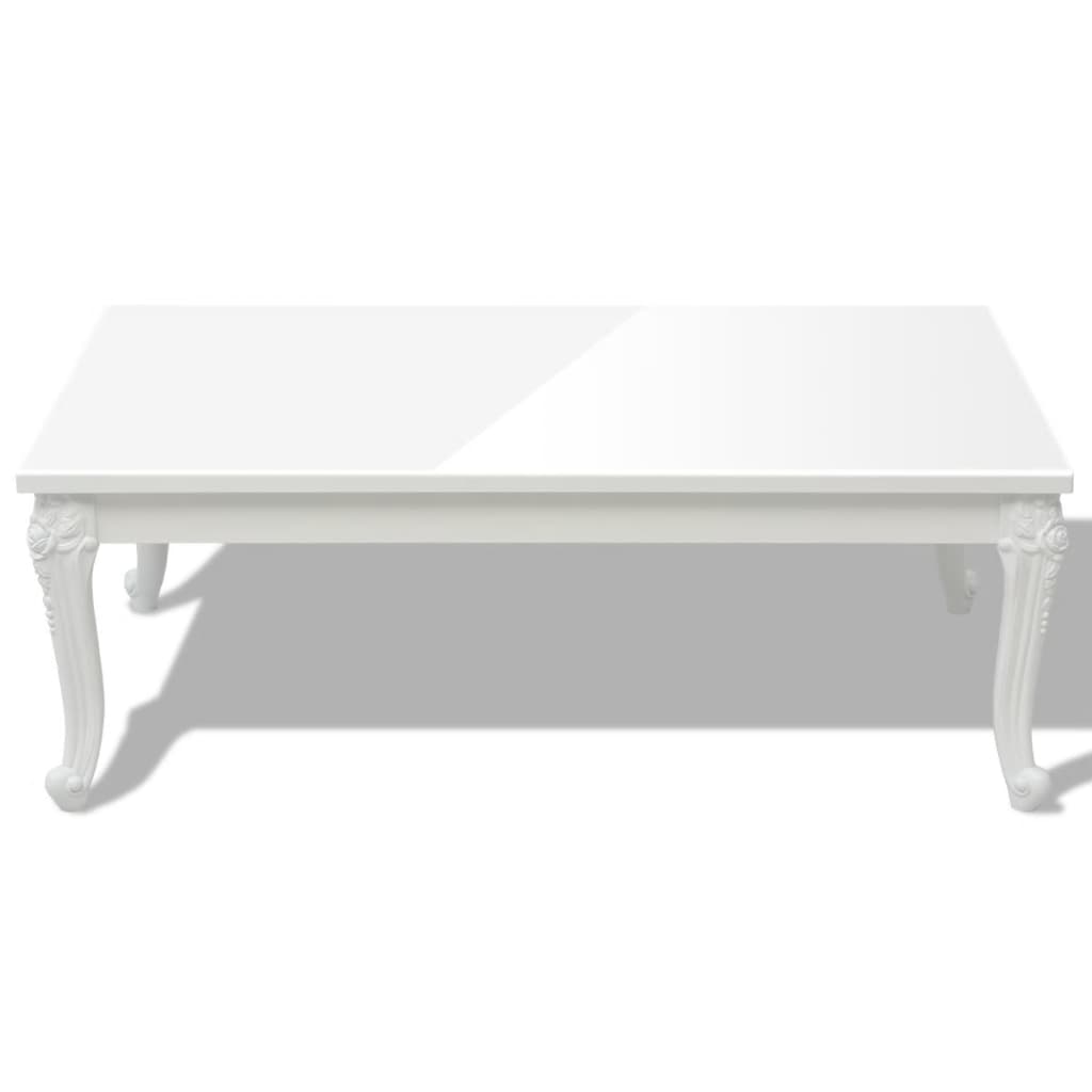 Tavolino da Salotto 115x65x42 cm Bianco Lucido