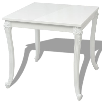 Dining Table 80x80x76 cm Gloss White