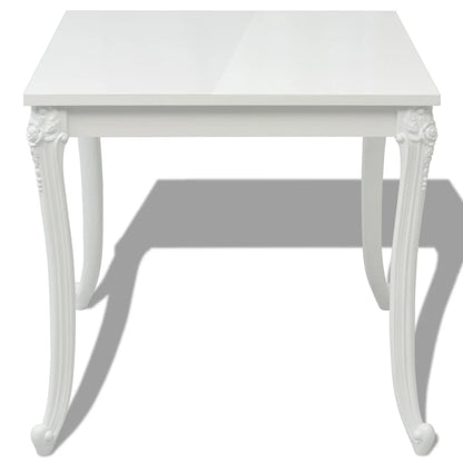 Dining Table 80x80x76 cm Gloss White