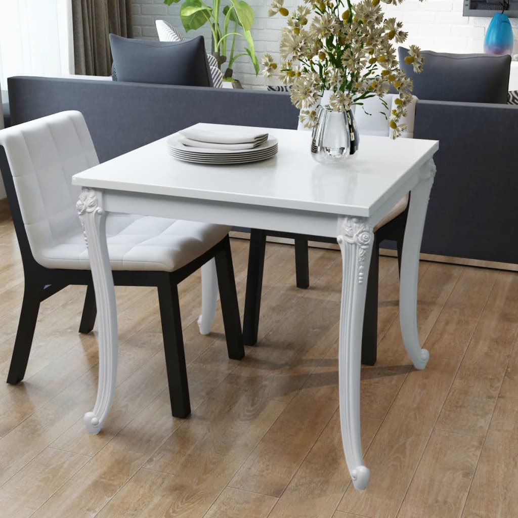 Dining Table 80x80x76 cm Gloss White