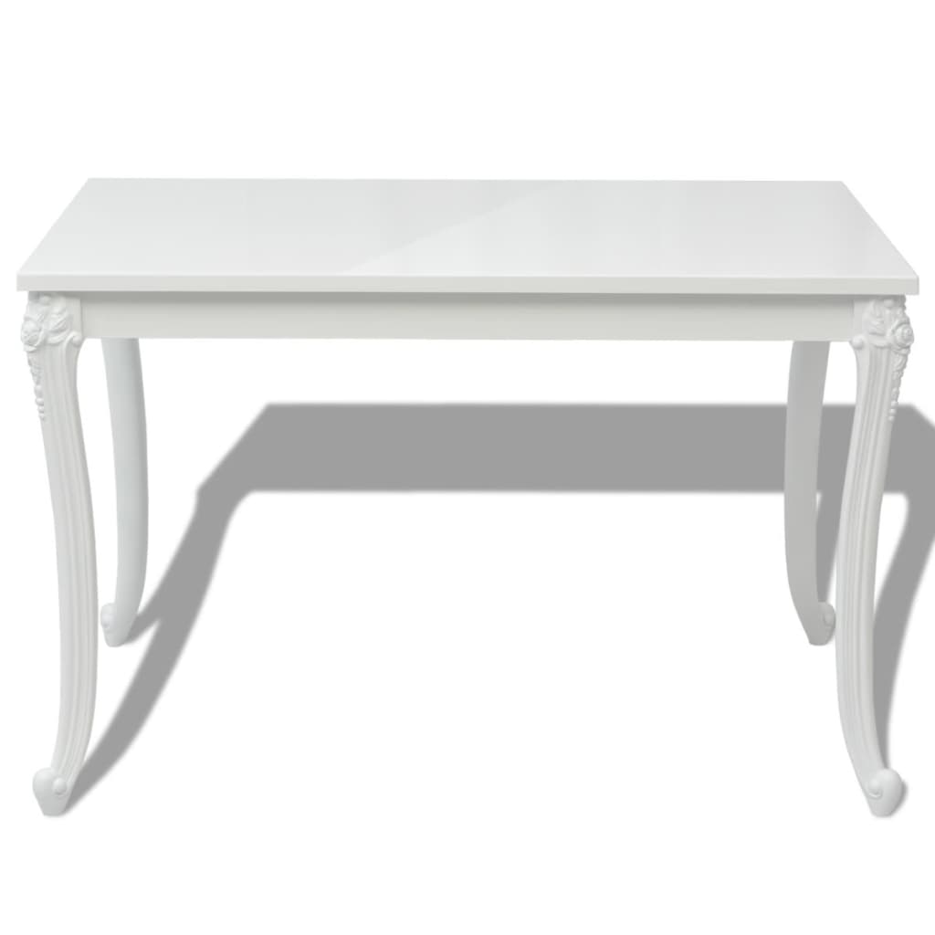 Tavolo da Pranzo 116x66x76 cm Bianco Lucido - homemem39