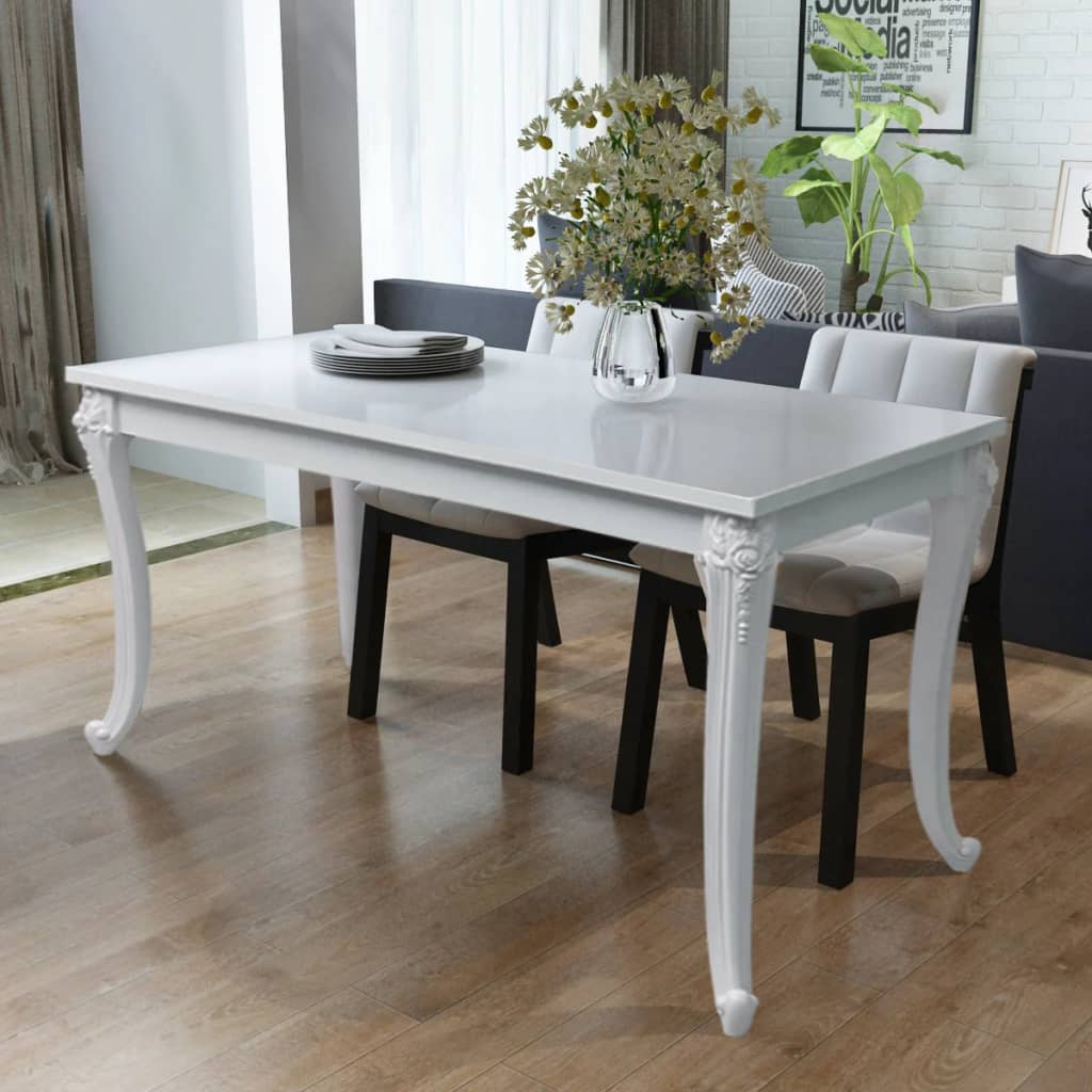Tavolo da Pranzo 116x66x76 cm Bianco Lucido - homemem39