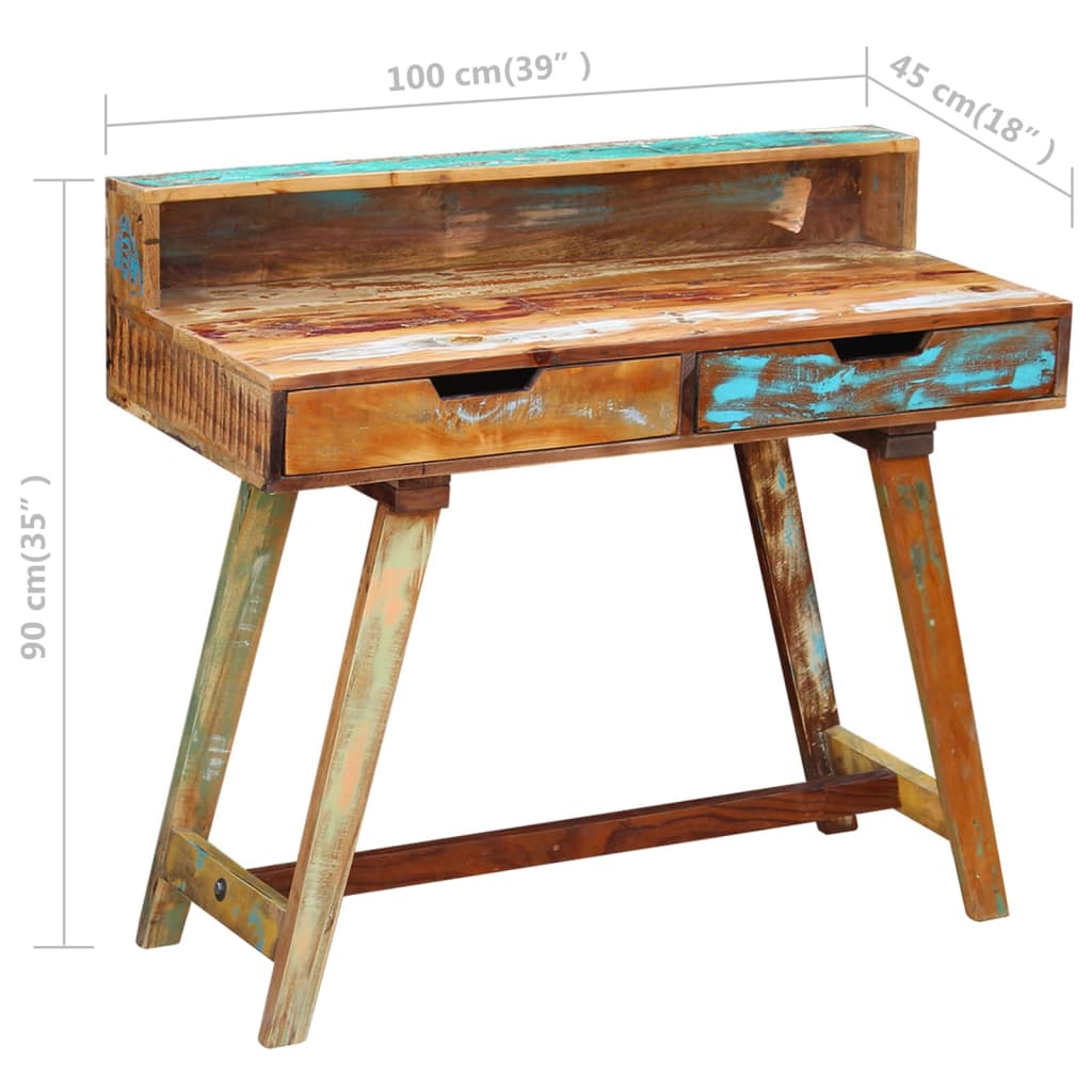 Scrivania in Legno Massello Anticato - homemem39