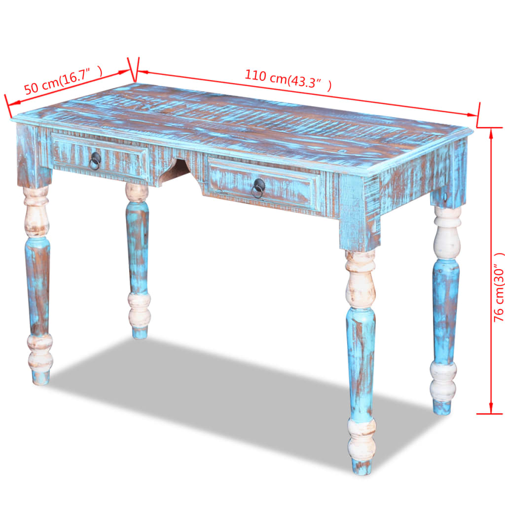 Scrivania in Legno Massello Anticato - homemem39