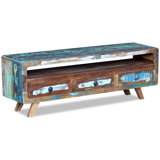 Mobile Porta TV con 3 Cassetti in Legno Massello di Recupero - homemem39