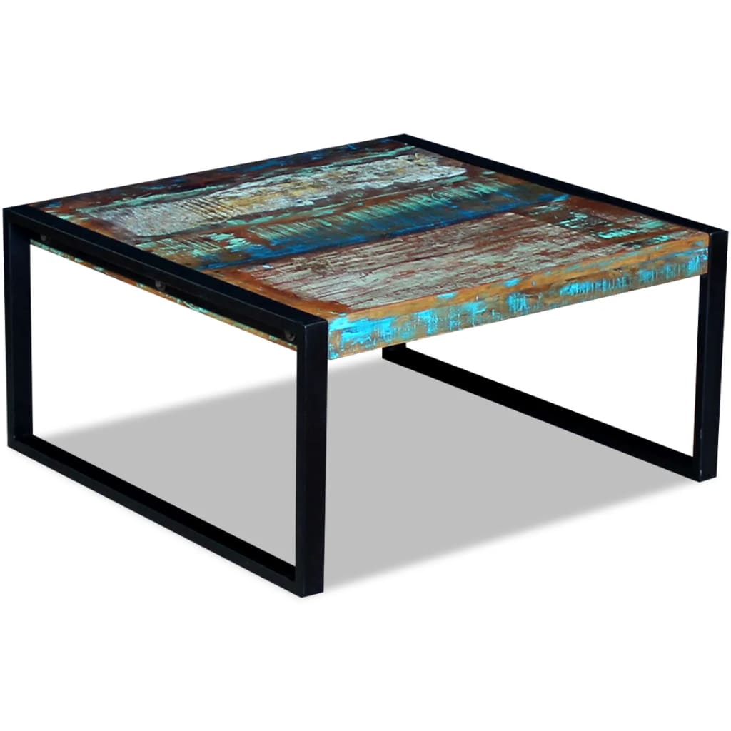 Tavolino da Salotto in Legno Massello Anticato 80x80x40 cm | homemem39