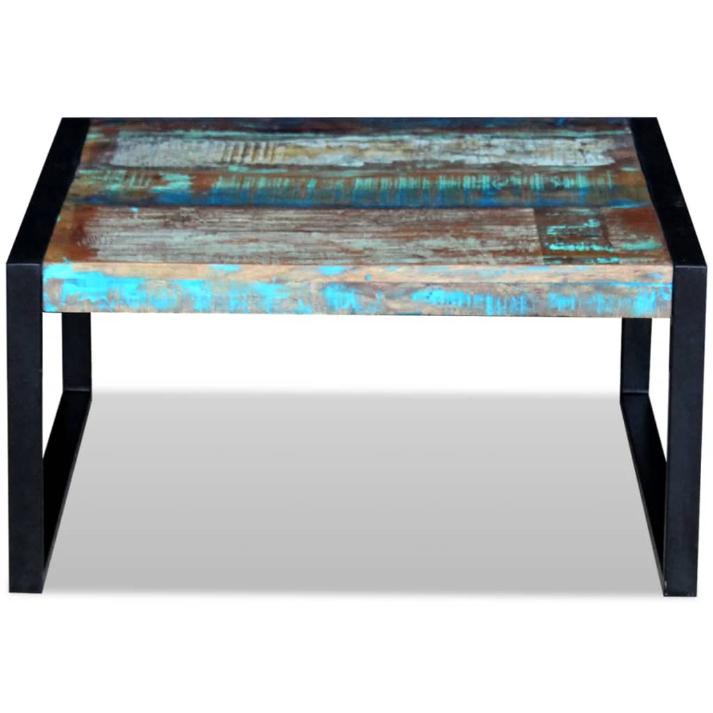 Tavolino da Salotto in Legno Massello Anticato 80x80x40 cm | homemem39