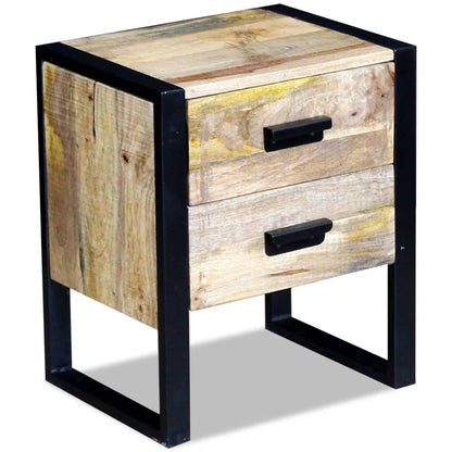 Coffee table with 2 drawers in solid mango wood 43x33x51 cm