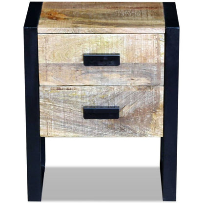 Coffee table with 2 drawers in solid mango wood 43x33x51 cm