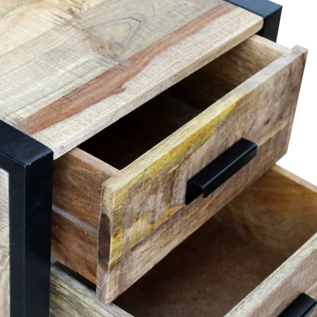 Coffee table with 2 drawers in solid mango wood 43x33x51 cm