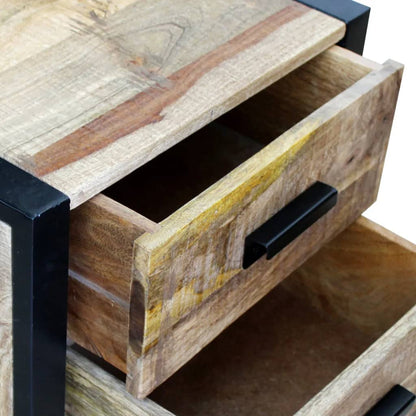 Coffee table with 2 drawers in solid mango wood 43x33x51 cm