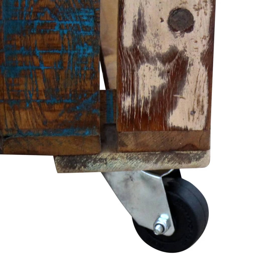 Tavolino da Salotto in Legno Massello Anticato 70x70x35 cm | homemem39