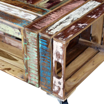 Tavolino da Salotto in Legno Massello Anticato 70x70x35 cm | homemem39