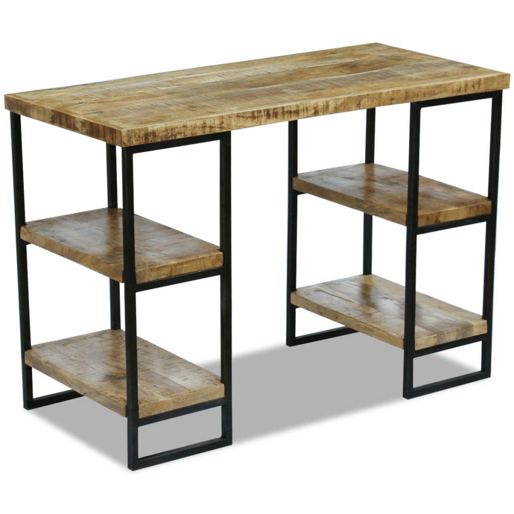 Scrivania da Ufficio in Legno di Mango 110x50x76 cm - homemem39