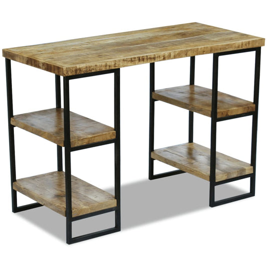 Scrivania da Ufficio in Legno di Mango 110x50x76 cm - homemem39