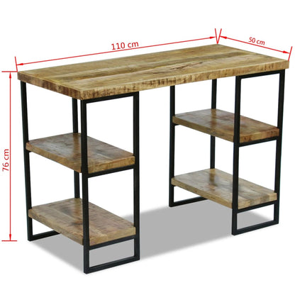 Scrivania da Ufficio in Legno di Mango 110x50x76 cm - homemem39