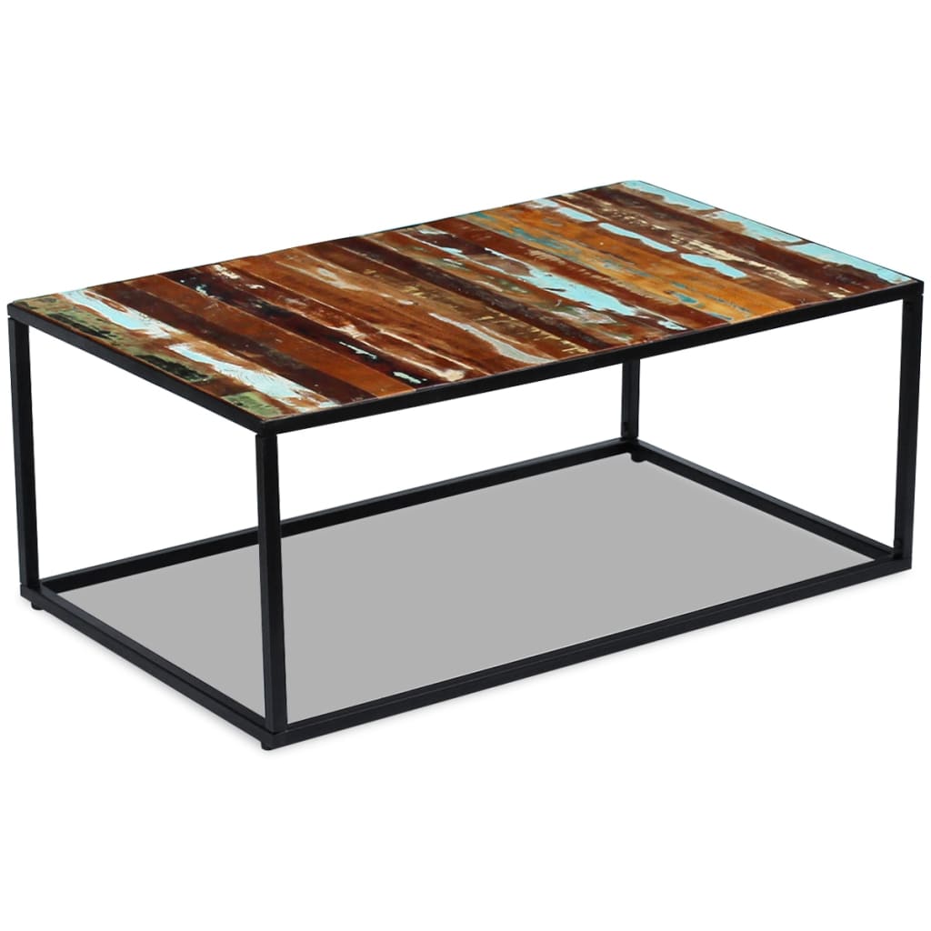 Tavolino da Salotto in Legno Massello di Recupero 100x60x40 cm | homemem39