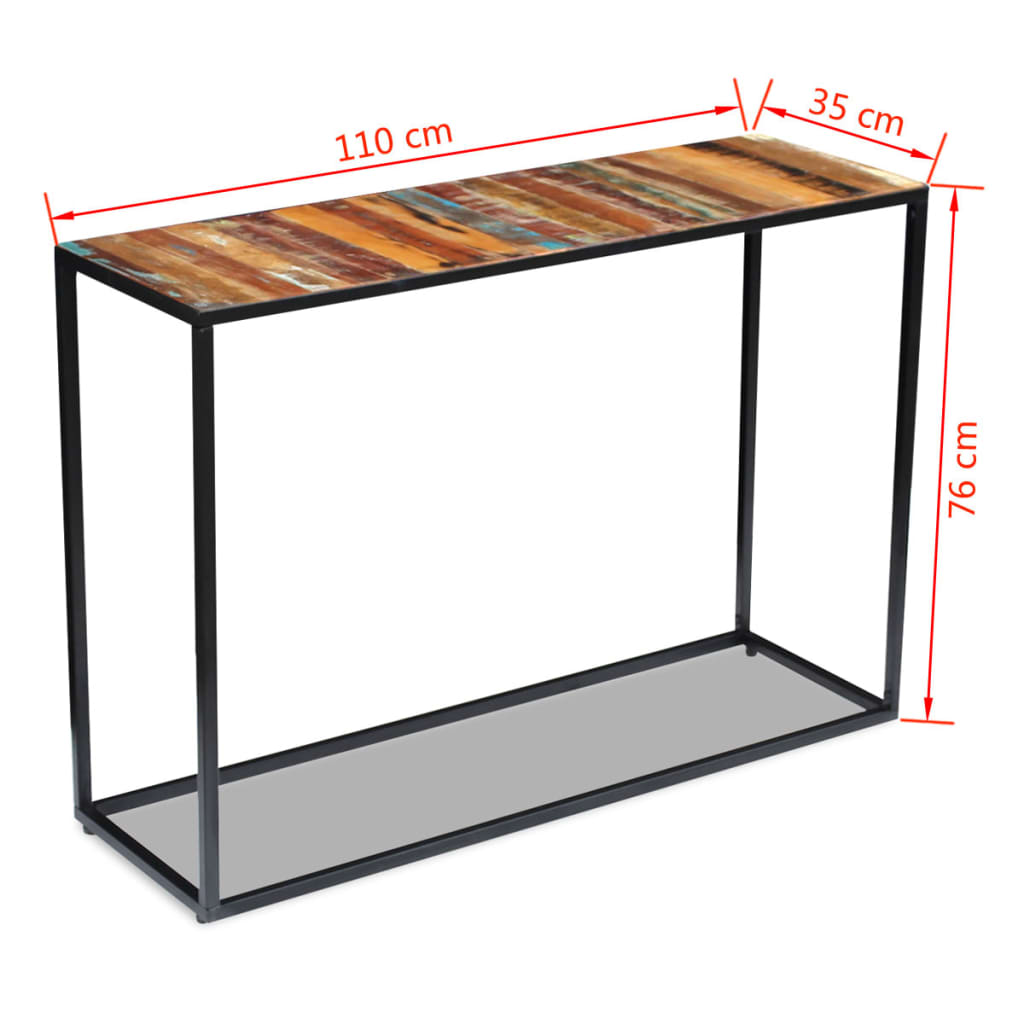 Console in Reclaimed Solid Wood 110x35x76 cm