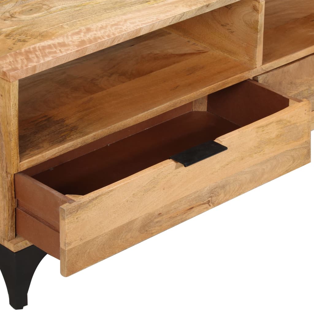 Supporto TV in Legno di Mango 120x35x45 cm - homemem39