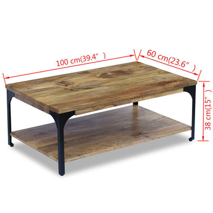 Tavolino da Salotto in Legno di Mango 100x60x38 cm