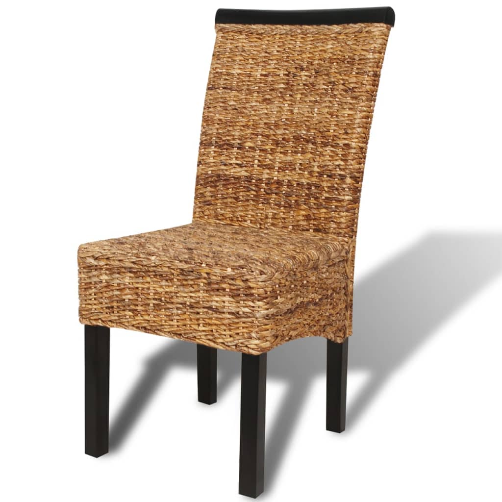Sedie da Pranzo 2 pz in Abaca e Legno Massello di Mango | homemem39