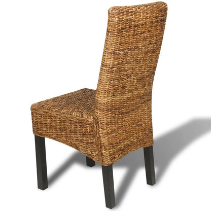 Sedie da Pranzo 2 pz in Abaca e Legno Massello di Mango | homemem39