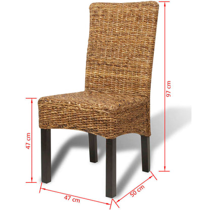 Sedie da Pranzo 2 pz in Abaca e Legno Massello di Mango | homemem39