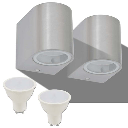 Applique LED 2pz Rotonde da Parete per Esterno Proiezione Basso - homemem39