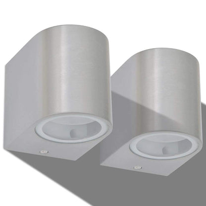 Applique LED 2pz Rotonde da Parete per Esterno Proiezione Basso - homemem39