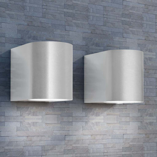 Applique LED 2pz Rotonde da Parete per Esterno Proiezione Basso - homemem39