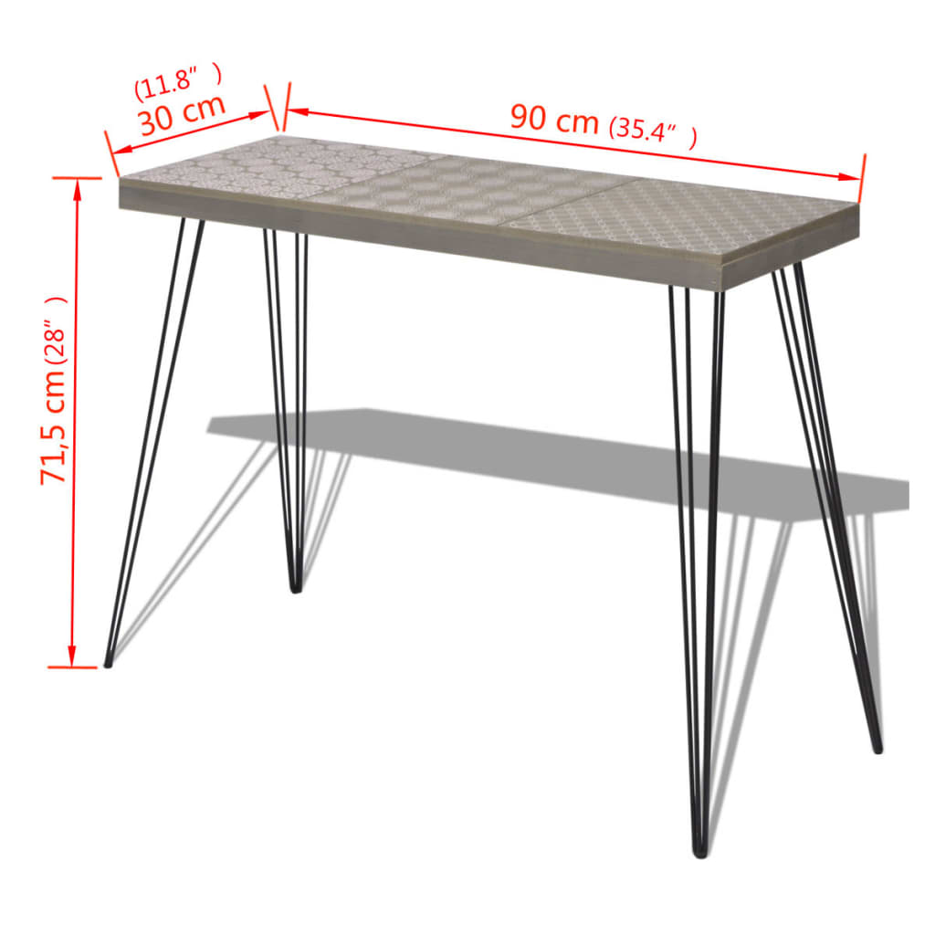 Tavolo Consolle 90x30x71,5 cm Grigio | homemem39
