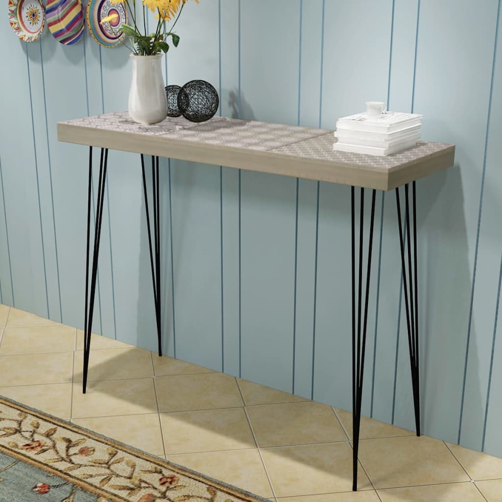 Tavolo Consolle 90x30x71,5 cm Grigio | homemem39
