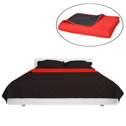 Copriletto Double-Face Trapuntato Rosso e Nero 170x210 cm - homemem39