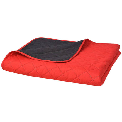 Copriletto Double-Face Trapuntato Rosso e Nero 230x260 cm - homemem39