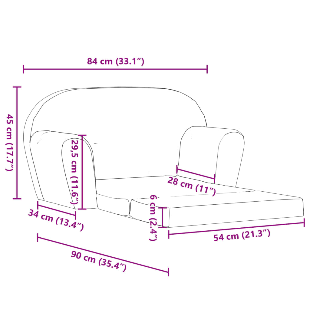 Poltrona Letto per Bambini Grigio Chiaro