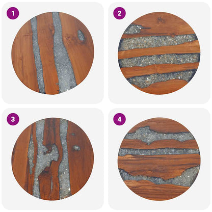 Tavolino da Salotto in Legno di Teak e Resina 60 cm | homemem39
