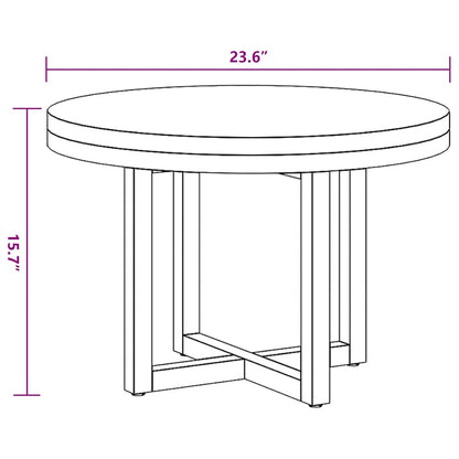 Tavolino da Salotto in Legno di Teak e Resina 60 cm | homemem39