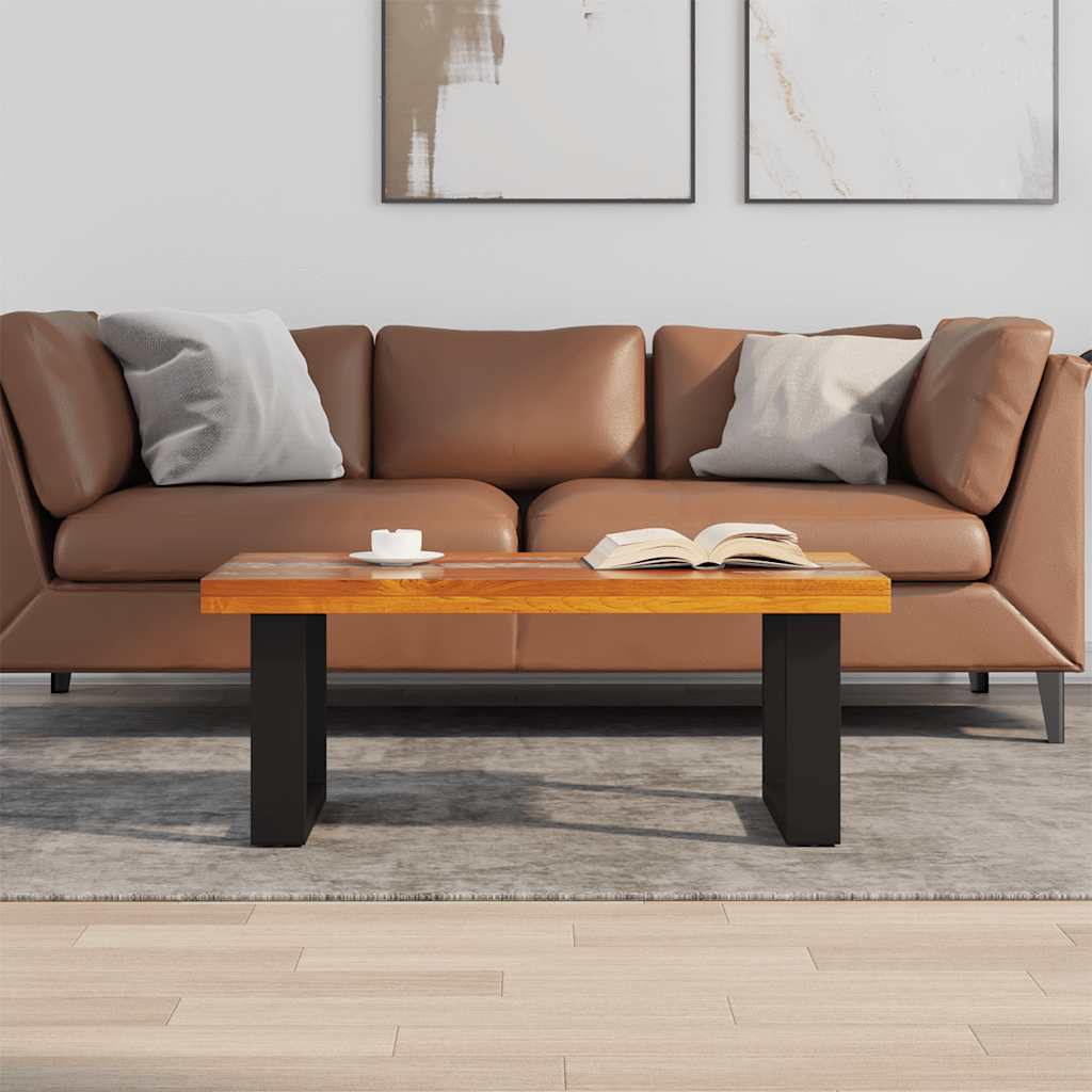 Tavolino da Salotto in Legno di Teak e Resina 100x50 cm | homemem39