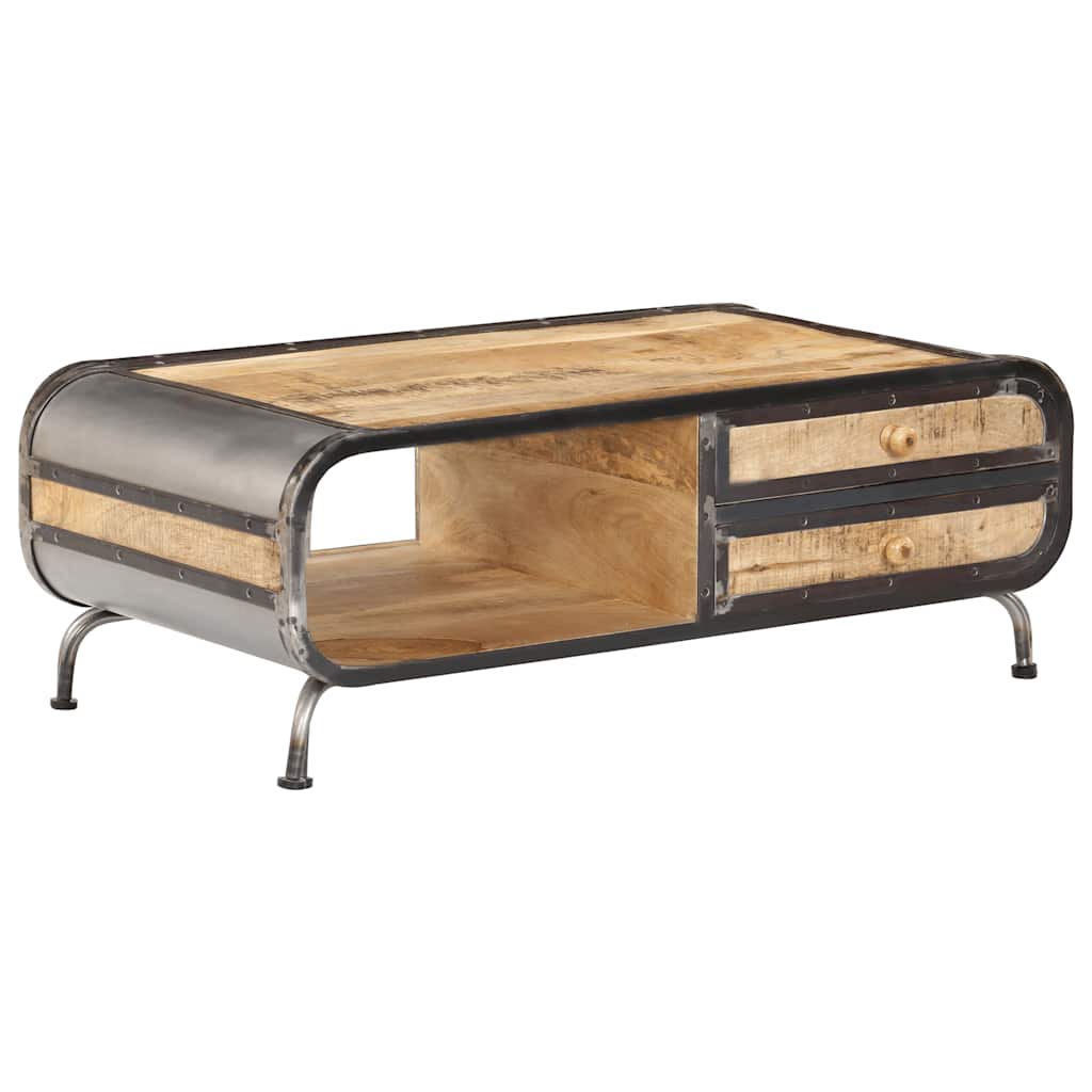 Tavolino da Salotto 100x50x35 cm in Legno Massello di Mango