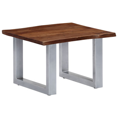 Tavolino da Salotto con Bordi Vivi 60x60x40 cm Massello Acacia | homemem39