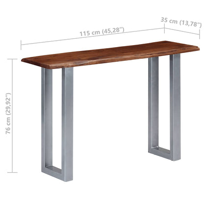 Tavolo Consolle 115x35x76 cm Legno Massello e Ferro