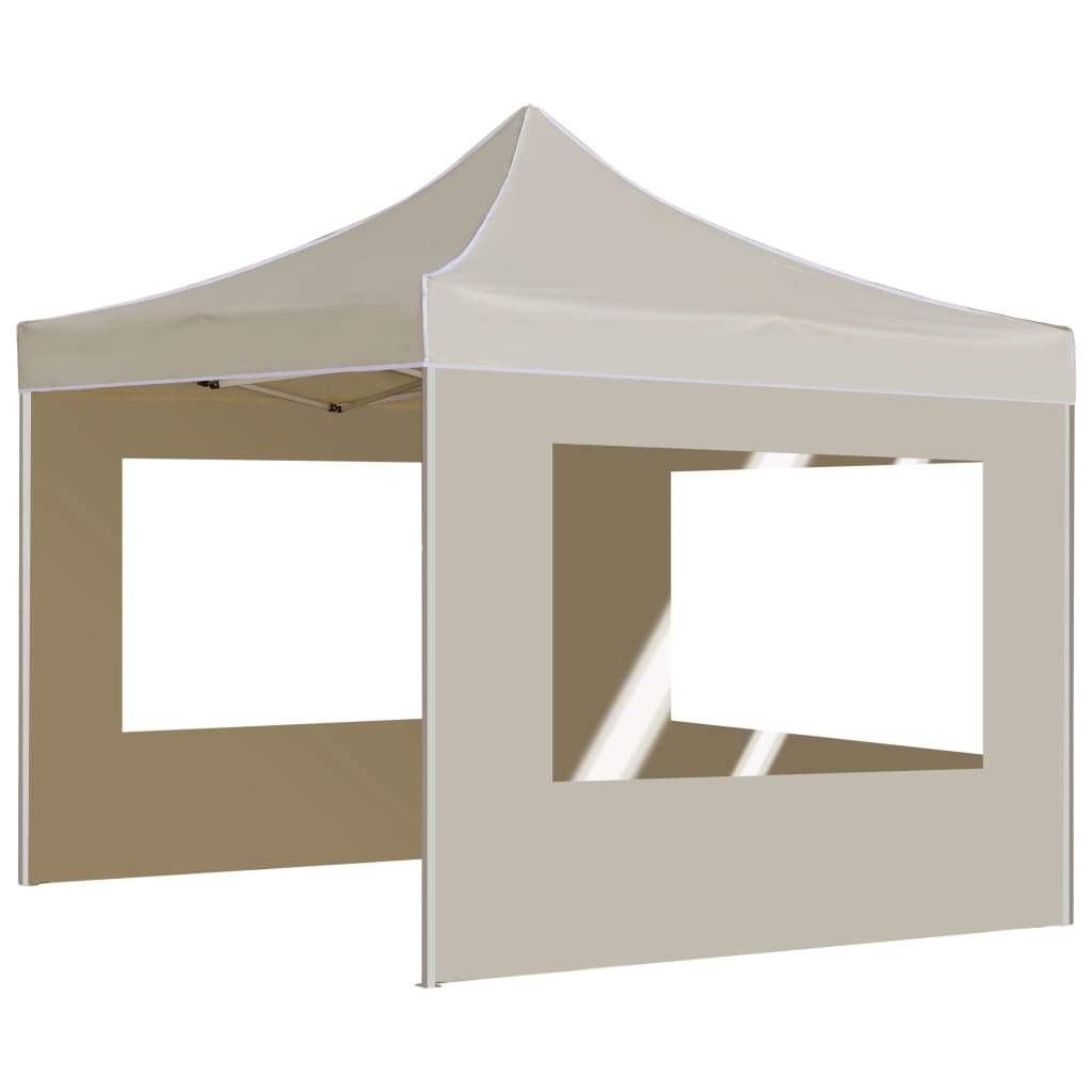 Gazebo Professionale Pieghevole Alluminio con Pareti 3x3m Crema - homemem39