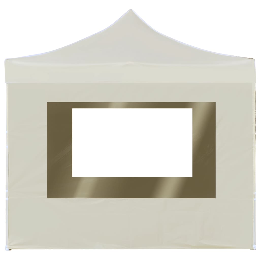 Gazebo Professionale Pieghevole Alluminio con Pareti 3x3m Crema - homemem39