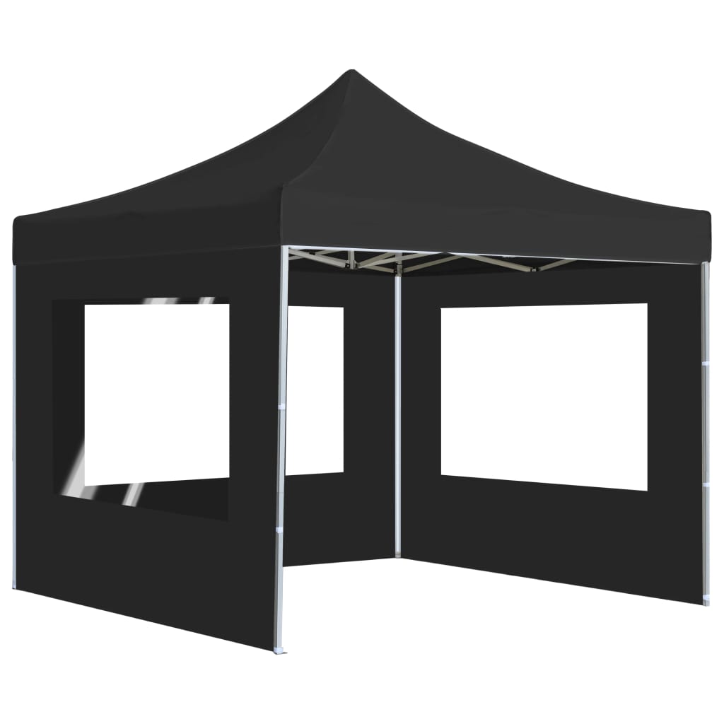 Gazebo Pieghevole con Pareti in Alluminio 3x3 m Antracite - homemem39