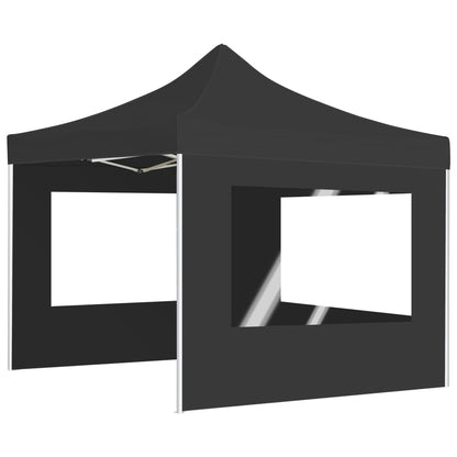 Gazebo Pieghevole con Pareti in Alluminio 3x3 m Antracite - homemem39